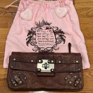 Juicy Couture Lock-It Leather clutch